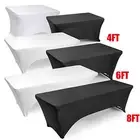 4-8FT Rectangular Spandex Stretch Tight Fitted Table Cover Trestle Tablecloth