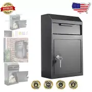 Compact Wall-Mounted Key Lock Deposit Box - Secure Your Money and Mail, 577.5in³