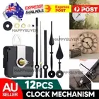 12Pcs DIY Quartz Clock Movement Mechanism Hands Wall Repair Tool Parts Kit AU