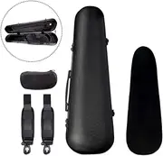 4/4 Full Size Portable Carbon Violin Case Hardshell Storage Bag Box with Hygrometer Straps Black One Size