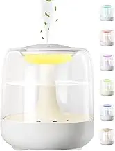 Portable Mini Humidifier for Bedroom, 650ml Small USB Humidifier with Colorful LED Night Light, Personal Desktop Humidifier for Office, Travel, Plants, Super Quiet，White