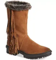 Sam Edelman Tilden Fringed Suede Brown Boots N4378 Size 5.5 M