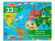Melissa & Doug World Map Floor Puzzle 33 Jumbo Piece 3 Feet x 2 Feet