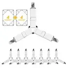 Bed Sheet Straps Fasteners: 2-Set Elastic Triangle Adjustable Fitted White