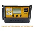 10-100A Solar Panel Charge Controller Multifunction 12V/24V Dual USB Port