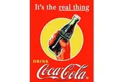 Coke Real Thing Bottle Metal Tin Sign
