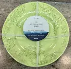 Artisan De Luxe Lime Green Floral Paisley Edge MELAMINE Salad Plates Set Of 4