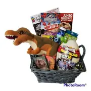 DINOSAUR EASTER BASKET KIT - Plush Dino, Activity Books, Cards, Clay TOYS ONLY