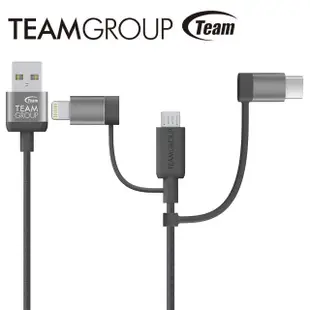 【Team 十銓】MFi認證 Lightning + USB Micro-B + Type-C 三合一傳輸充電線(TWC0C)