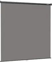 RAUBAY Retractable Pull Down Grey Screen Backdrop - 200 x 220 cm Collapsible Wall-Mount Background for Professional Video Production, Photography, TikTok and Video Conferencing