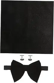 [GAROZATION] Men's Bow Tie Set Bow Tie and Handkerchief for Men's Groom Elegant Wedding Accessory