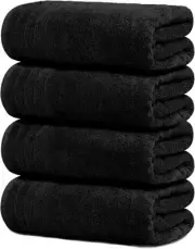 Tens Towels Pack of 4 Extra Large Bath 30 x 4PC BATH TOWELS SET, Black