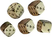MOLUCKFU Rounded Corner Metal Dices Heart Pattern 6 Sided Dice Set for Home Party Games