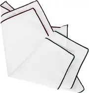 [TOGEVAL] Men's Suit Handkerchief Pocket Squares Pcs White Handkerchiefs Red Wine for Wedding Party