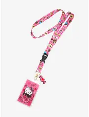 Sanrio Hello Kitty & Friends Hot Chocolate Lanyard - New, With Cardholder & Charm