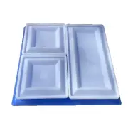 BRAND NEW Tupperware 7 Piece Get Togethers Buffet Set Blue Tray Servers AWARD