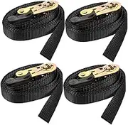 CHICAMPERA Versatile 4 Pack Ratchet Straps Heavy Duty Retractable Locking Ratchet Straps for Secure Motorcycles