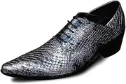 [Generic] Oxford for Men Formal Shoes Lace Up Genuine Leather Luxury Texture Low Top Middle Heel Ponited Toe