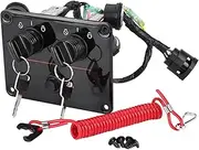 XTevu 6K1-82570-08-00 - Dual Motor Key Switch Panel Assembly - Compatible With Yamaha Outboard Motors - Double Motor Key Switch Panel