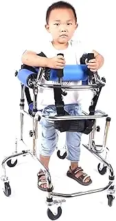 Training Lightweight Aluminium Rollator Walking Aids For Disabled People Portable Stand Upright Walker For Kids Cerebral Palsy Disability Rehabilitation With Height Adjustable Seat