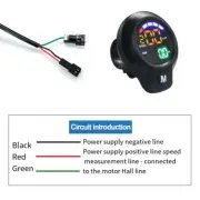 Black Electric Vehicle Speedometer with Digital Display for Scooters and Ebikes