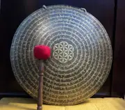 55 cm Mantra Etching Gong-Om Mane Padme Om-Tibetan Handmade Feng Gong-Yoga Gong