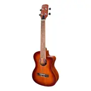 Martinez 'Southern Belle 6 Series' Mahogany Solid Top Electric Cutaway Tenor Ukulele with Hard Case (Sunburst)