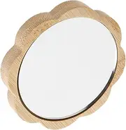 BIUDECO Portable Wooden Mirror Compact Small Handheld Travel Makeup Mirror for Women