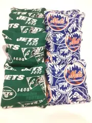 8 Cornhole Bag Set Corn Hole N Y New York Mets and Jets