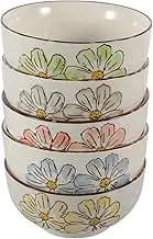 COLLBATH 5pcs Japanese Ceramic Bowl Chic Food Serving Dish for Salad Rice Pasta Desserts Kitchen Bowls Present Box for Home Parties Housewarming