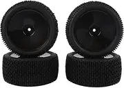 4Pcs 1/10 RC Off Road Wheel Tires, Rubber Tires Replacement for ARRMA Raider 10 BLS for MJX HYPER GO for Wltoys for Rlaarlo 1/12, RC Wheels, RC Tires (Black)