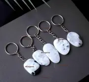 Moonstone Key Chains Rainbow Moonstone Worry stone Keychain , Tumble Keychain