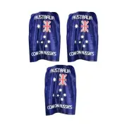 3 X Australian Flag Cape Aussie Australia Day Open Wrap Costume 100cm