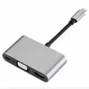 Aluminum Alloy 5 in 1 USB-C PD Type-C Adapter Converter Hub HDMI/4K, VGA/1080P C