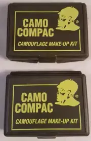 Two NEW Camo Compac Three Color with Mirror Camouflage Make Up Kit Hunter Spec.