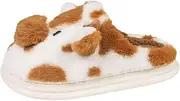 [Generic] Animal Slippers Women's Slippers Comfortable Warm Milk Cow Slippers Soft Fluffy Memory Foam Slippers Cuddly Non-Slip Lightweight Slippers Indoor Home Slippers, brown, 41 EU