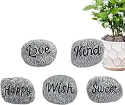 Decorative Rocks Planter, Cactus Bonsai, 0.2in Portable Faux Resin Rock, Ligh tweight Warm Letter Design, Waterproof Decorative Pebbles for Bonsai Pots, Home