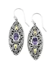 Samuel B. 18K & Silver 1.70 ct. tw. Amethyst Earrings