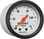Auto Meter (5702) Phantom 2-1/16" 0-15 PSI Mechanical Boost Gauge