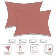 2pcs 19x13' UV Block Rectangle Sun Shade Sail Outdoor Canopy Patio Garden Cover