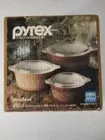 VINTAGE PYREX WOODLAND CASSEROLE DISHES W/LIDS SET OF 3. 480-6 Brand New Sealed!