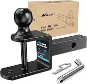 Nilight 3 in 1 ATV UTV Multi Hitch Mount with 2 inch Ball Hitch Rated 2000 LBS Fits 1-1/4 Inch Receiver Winch Strap Loop Rated 5000 LBS