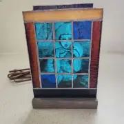 DECO NUDE WOMAN STAINED GLASS WINDOW BOUDOIR TABLE LAMP 6"x8"