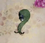 Woman Hair Design Wall Cloth Hook Brass Lady Face Office Wall Hanger Decor CA217
