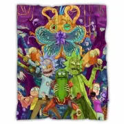 Rick And Morty Blanket, American Cartoon Fleece, Sherpa Blanket