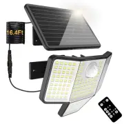 Solar Motion Outdoor Light with 16.4ft Cable, 4-Sided Wide-Angle Illumination...