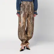 [Valentino] Pleated silk-blend trousers 38 IT Beige
