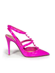 Pink Patent Leather Rockstud 100 Heels