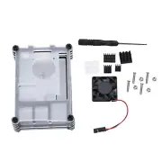 Clear 9 Layers Case with Cooling Fan Heatsink Screwdriver For Raspberry Pi 4B