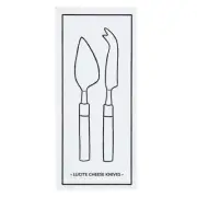 Lucite Cheese Knives Stainless Steel Knive Cardboard Book Gifts - Pack of 2